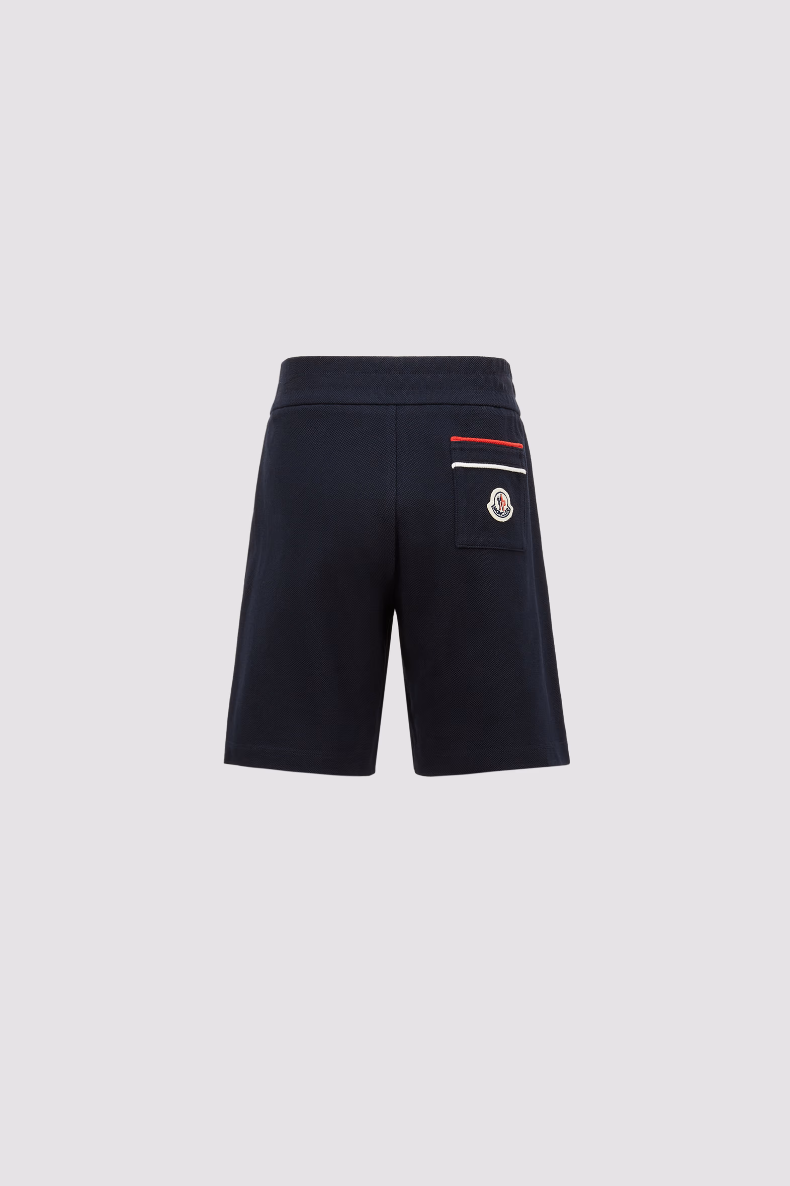 Tricolor-Trimmed Cotton Piquet Shorts Boy Navy Blue Moncler 2